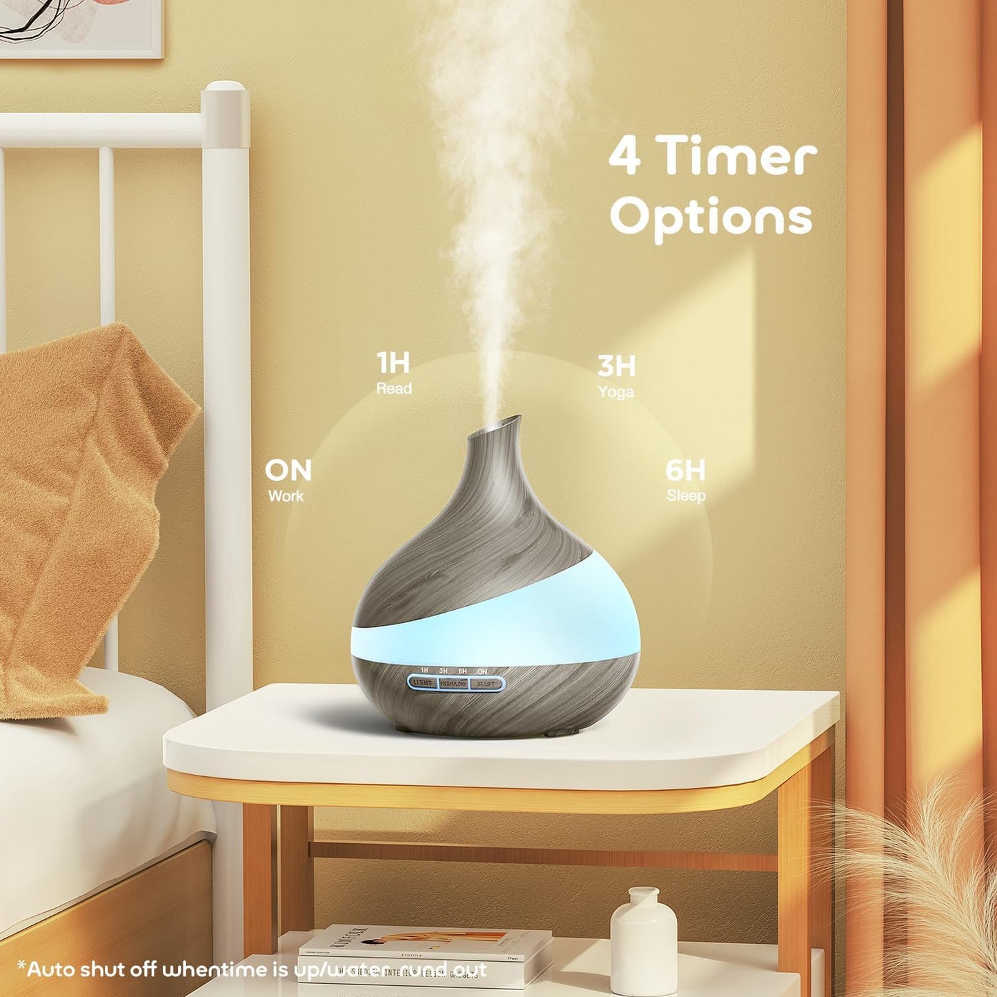 500ML Essential Oil Diffuser with Remote — 14-Color LED Night Light for Home Spa & Yoga