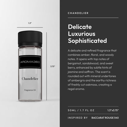 Aroma360 Chandelier Fragrance Oil Blend – Luxury Diffuser Oil, Bergamot, Sandalwood & Saffron (50ml)