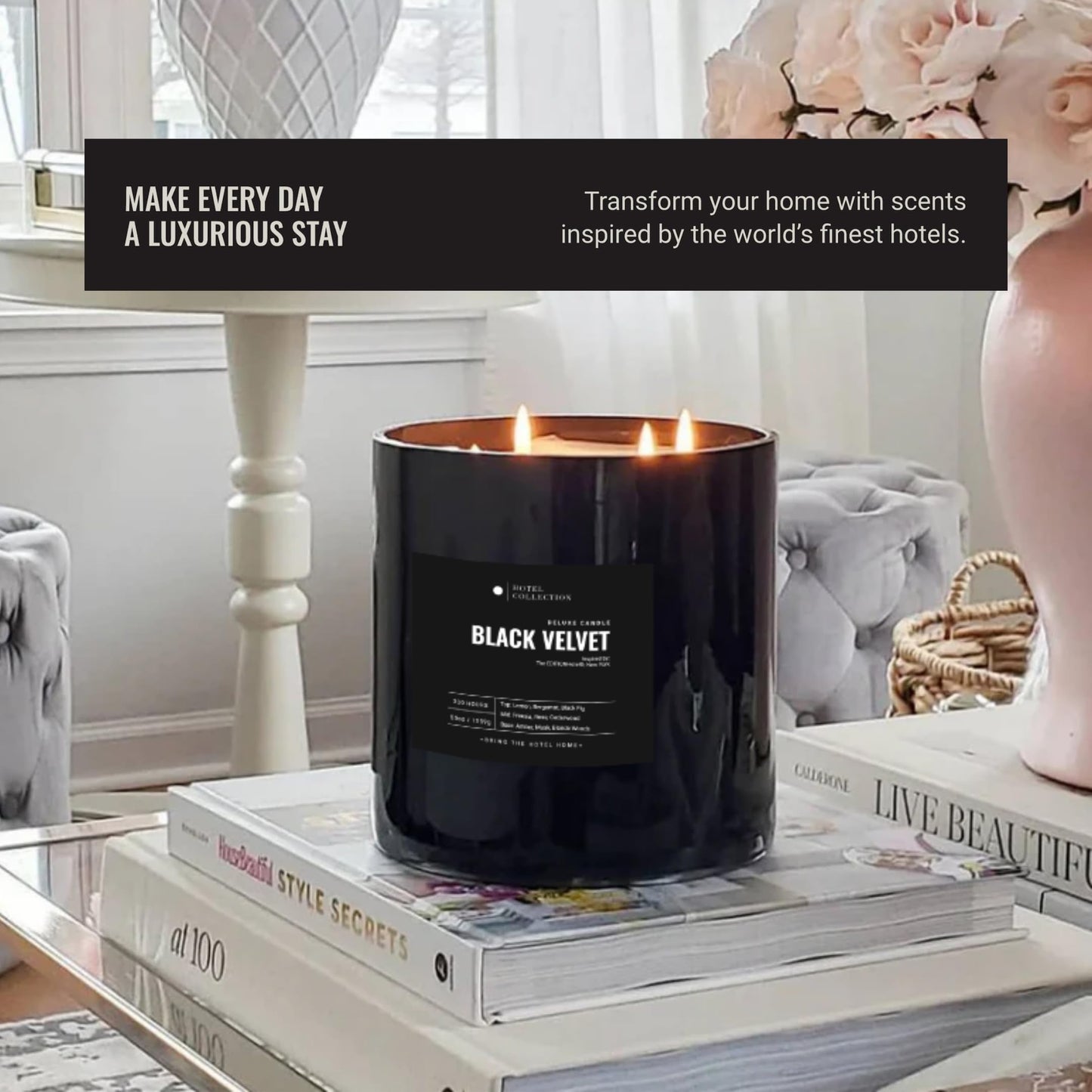 Aroma360 Dream On Deluxe Candle – Hotel-Inspired Scent with White Tea, Vanilla & Cedar | 55oz, 300-Hour Burn