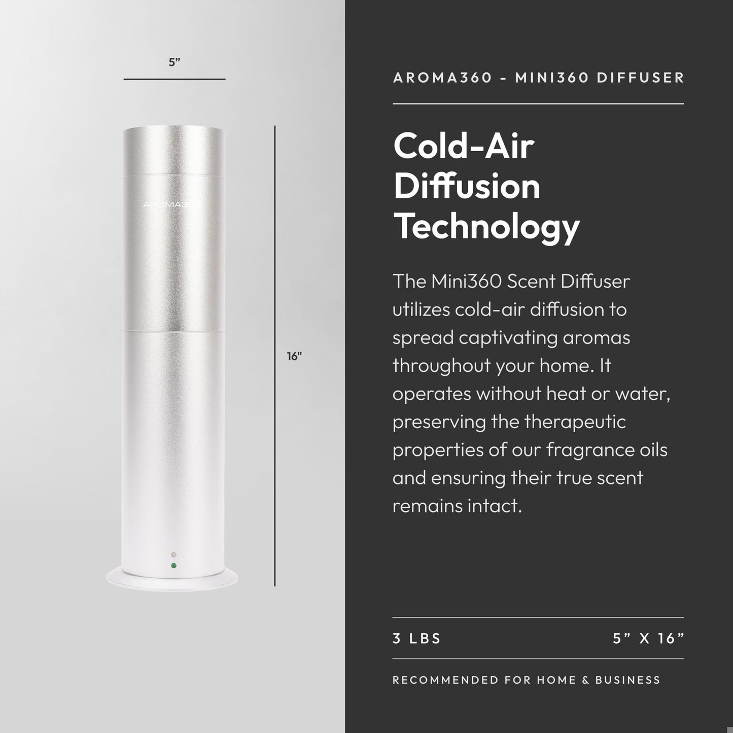 Aroma360 Mini Pro Scent Diffuser – Pro Pod Compatible, Cold-Air Diffusion, 600 sq ft