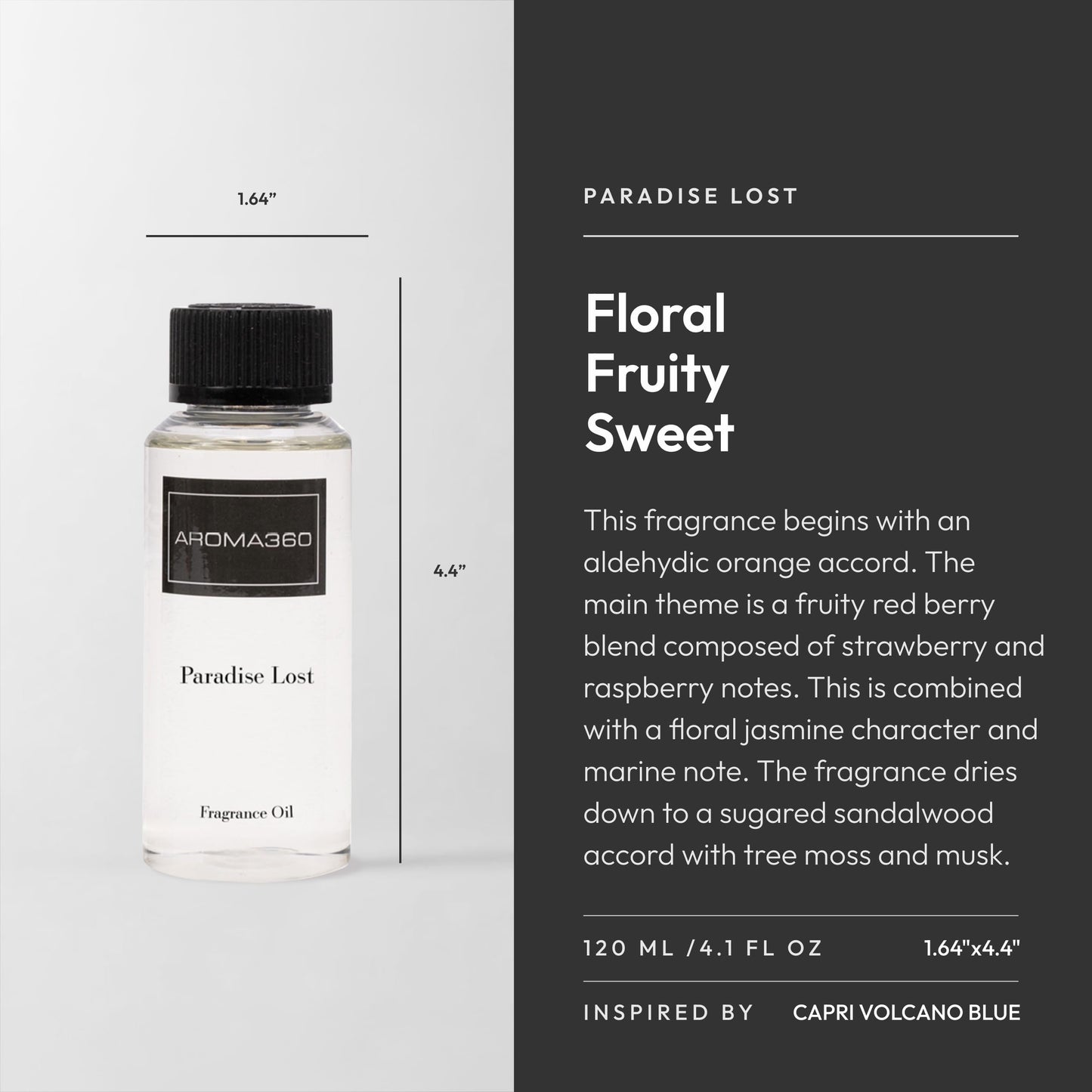 Paradise Lost Diffuser Oil – Aroma360 – Orange, Raspberry & Marine Aromatherapy Fragrance – 120ml
