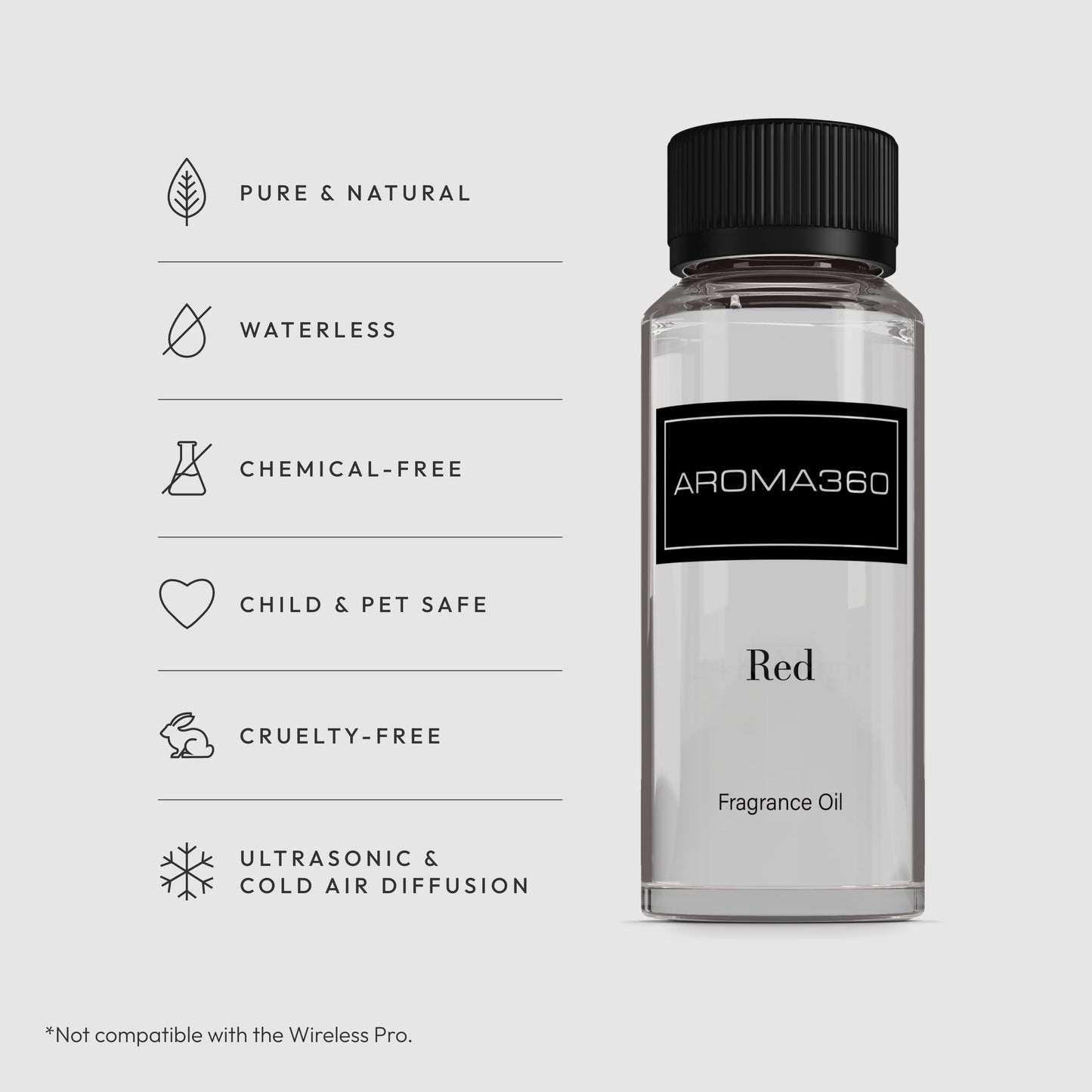 Aroma360 Red Diffuser Oil Blend – Luxury Reed Diffuser | Ruby Grapefruit, Heliotrope Petals & Amber | 4.1 fl oz (120 mL)