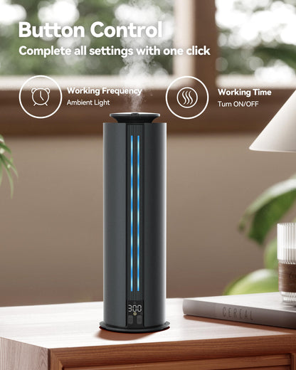 Aromadd 1800 Sq Ft Waterless Diffuser – 100ml Hotel Collection, Titanium Gray