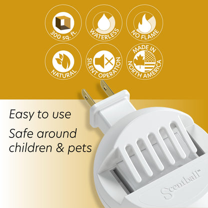 AromaHouse Scentball Waterless Cordless Diffuser White with 5 Refill Pads
