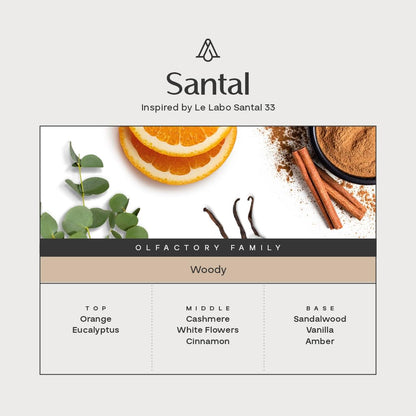 AromaPlan Santal Diffuser Oil 15 mL – Luxury Hotel Scent, Dropper Bottle, USA Made