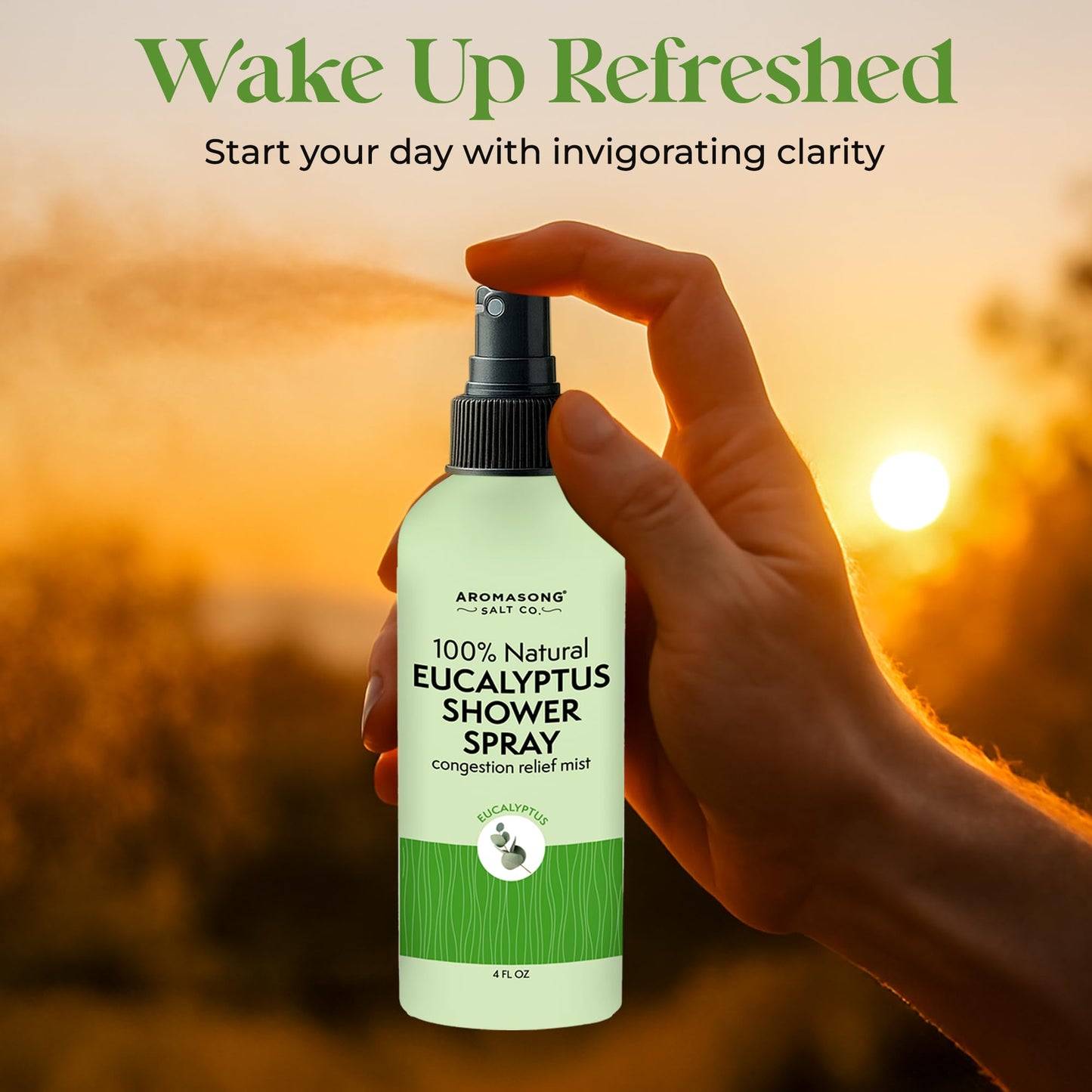 Aromasong Eucalyptus Shower Spray – 100% Natural, Made in USA