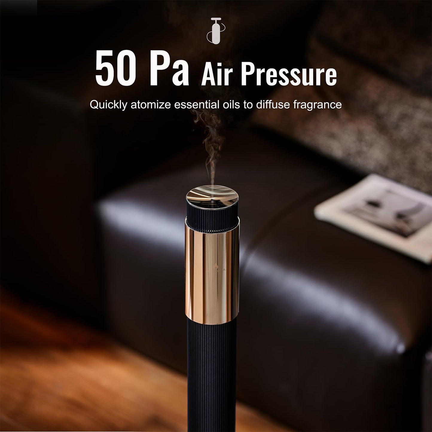 AROMASOUL 40-Inch Waterless Diffuser with App Control – 2000 Sq Ft Coverage, Deep Blue
