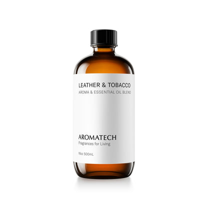 AromaTech Leather & Tobacco Aroma Oil for Scent Diffuser - 500 Milliliter