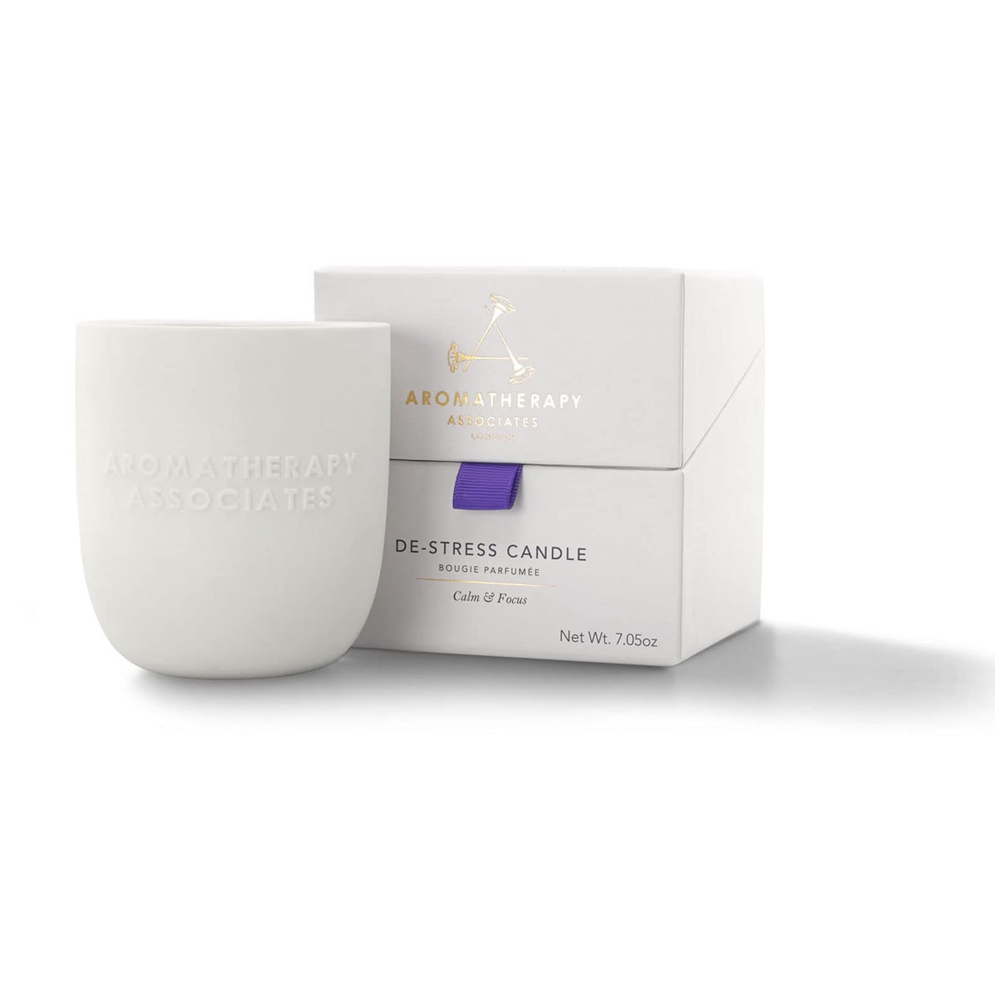 Aromatherapy Associates De-Stress Candle – 40-Hour, Vegan Wax, Frankincense & Chamomile