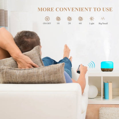 Aromatherapy Diffuser 300ml | Ultrasonic Humidifier, Auto-Off, Night Light