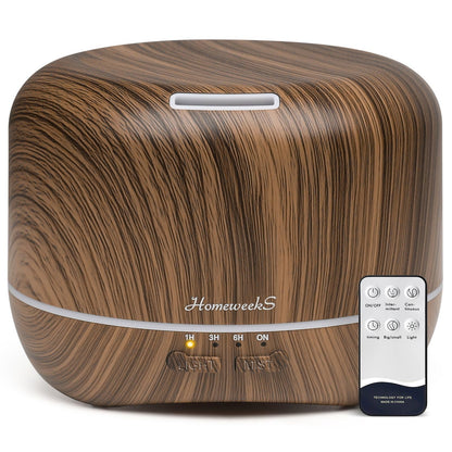 Aromatherapy Essential Oil Diffuser 300ml – Quiet Ultrasonic Humidifier, Auto-Off & Colorful Lights