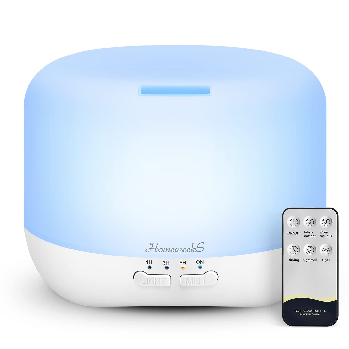 Aromatherapy Essential Oil Diffuser 300ml White – Humidifier, Night Light, Ultrasonic