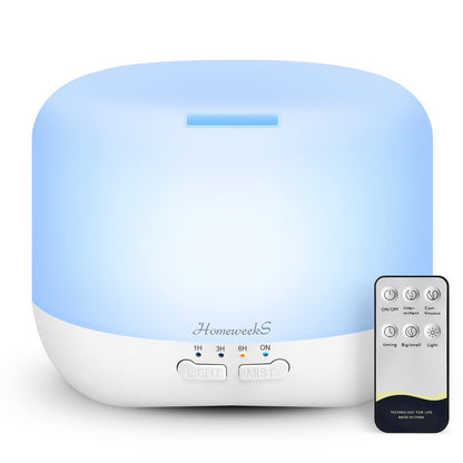 Aromatherapy Essential Oil Diffuser 300ml White – Humidifier, Night Light, Ultrasonic