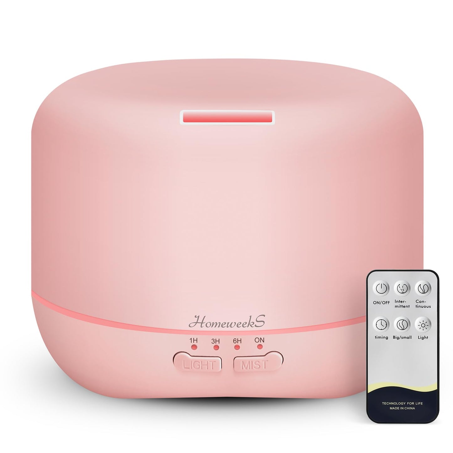 Aromatherapy Essential Oil Diffuser 300ml – Ultrasonic Humidifier with Night Light (Pink)