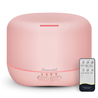 Aromatherapy Essential Oil Diffuser 300ml – Ultrasonic Humidifier with Night Light (Pink)