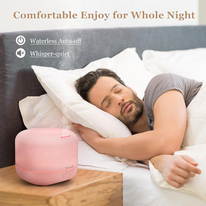 Aromatherapy Essential Oil Diffuser 300ml – Ultrasonic Humidifier with Night Light (Pink)