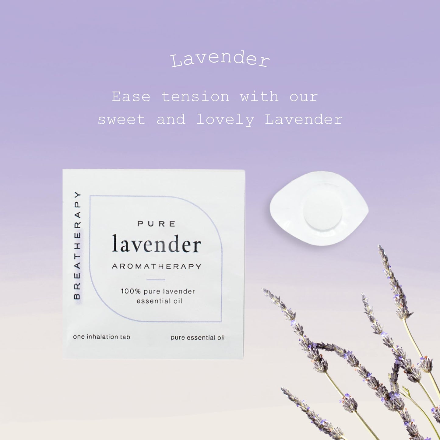 Aromatherapy Lavender Patches - Pure Lavender Essential Oils for Headache Relief (4-Pack)