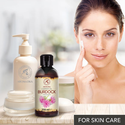 AROMATIKA Burdock Oil 8.45 Fl Oz (250 ml) – 100% Pure & Natural for Hair & Skin Care