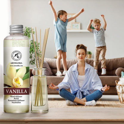AROMATIKA Lavender & Vanille Reed Diffuser Refills – 2 x 6.8 fl oz | Fresh, Long-Lasting Home & Office Fragrance