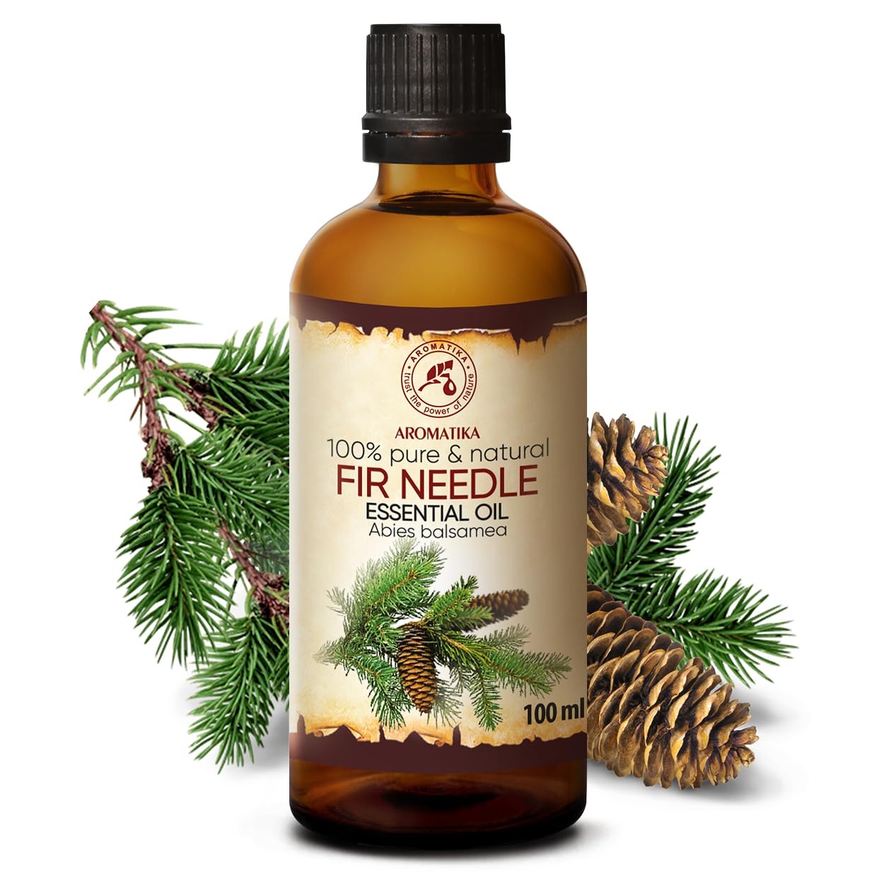 AROMATIKA Fir Needle Essential Oil – 3.4 Fl Oz (100ml) – 100% Pure & Natural