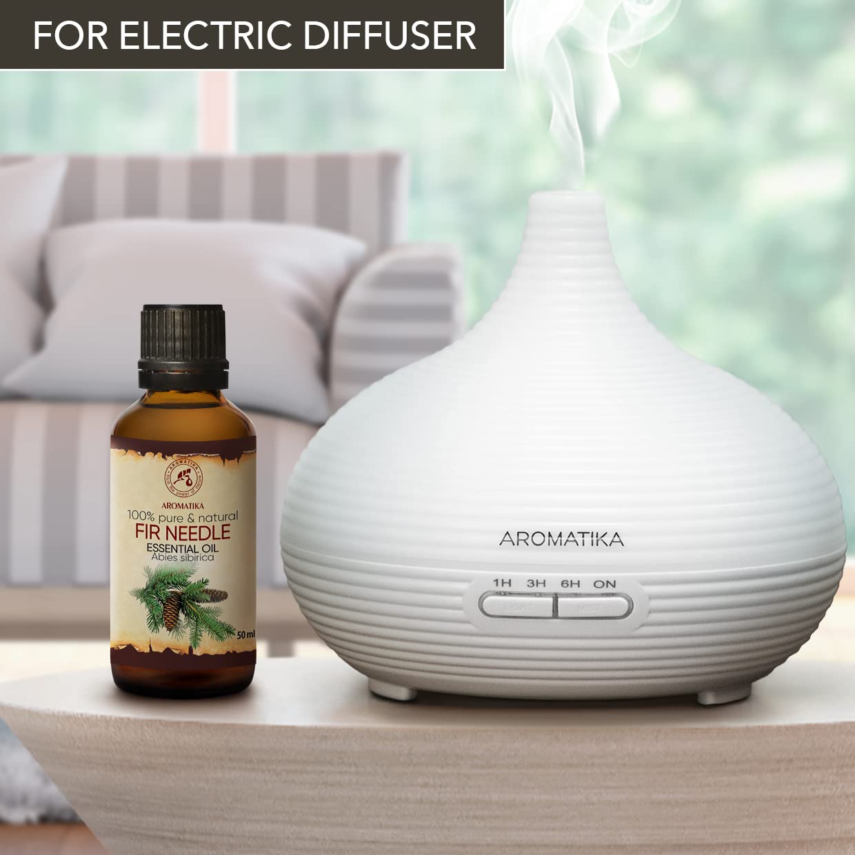 AROMATIKA Fir Needle Essential Oil 1.7 Fl Oz - Pure & Natural, Calming for Sauna Diffuser & Massage