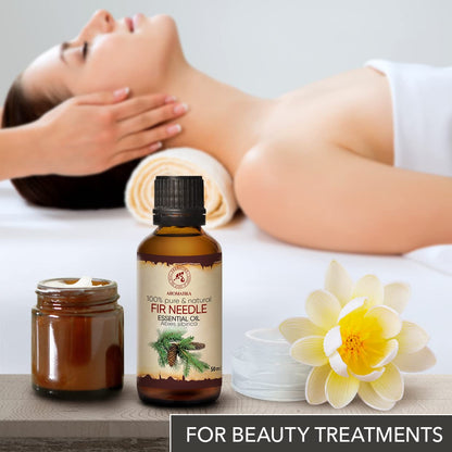 AROMATIKA Fir Needle Essential Oil 1.7 Fl Oz - Pure & Natural, Calming for Sauna Diffuser & Massage
