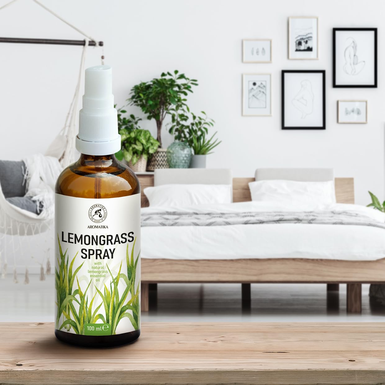 AROMATIKA Lemongrass Aromatherapy Spray — Room Mist & Linen Freshener 3.4 oz