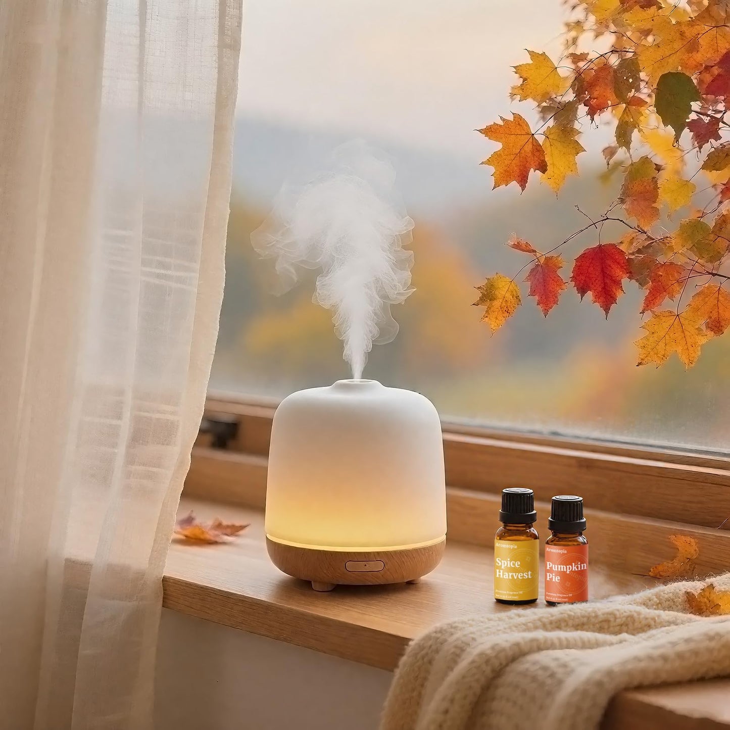 Diffuser Essential Oils – Aromtopia Fall Fragrance Oil Set (6x10ml) Pumpkin Pie, Musk Vanilla, Autumn Wildness