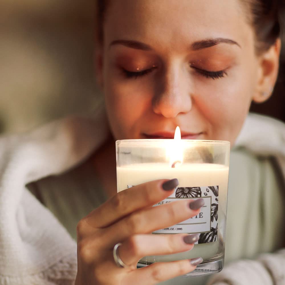 Aronica Cotton Candle - Home Scented Soy Wax, Baby Powder & Lily of the Valley