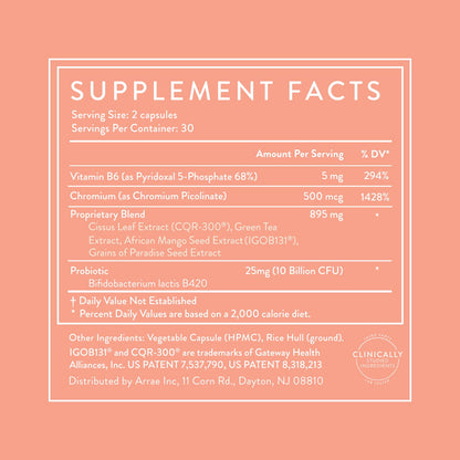 Arrae MB-1: Natural Appetite Control, Energy Support & Metabolic Wellness – 60 Capsules