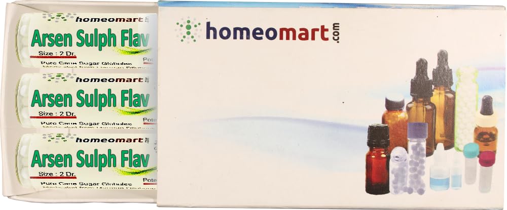 Arsenicum Sulphur Flavum Homeopathy Pellets 6C – Pack of 3 | Homeomart