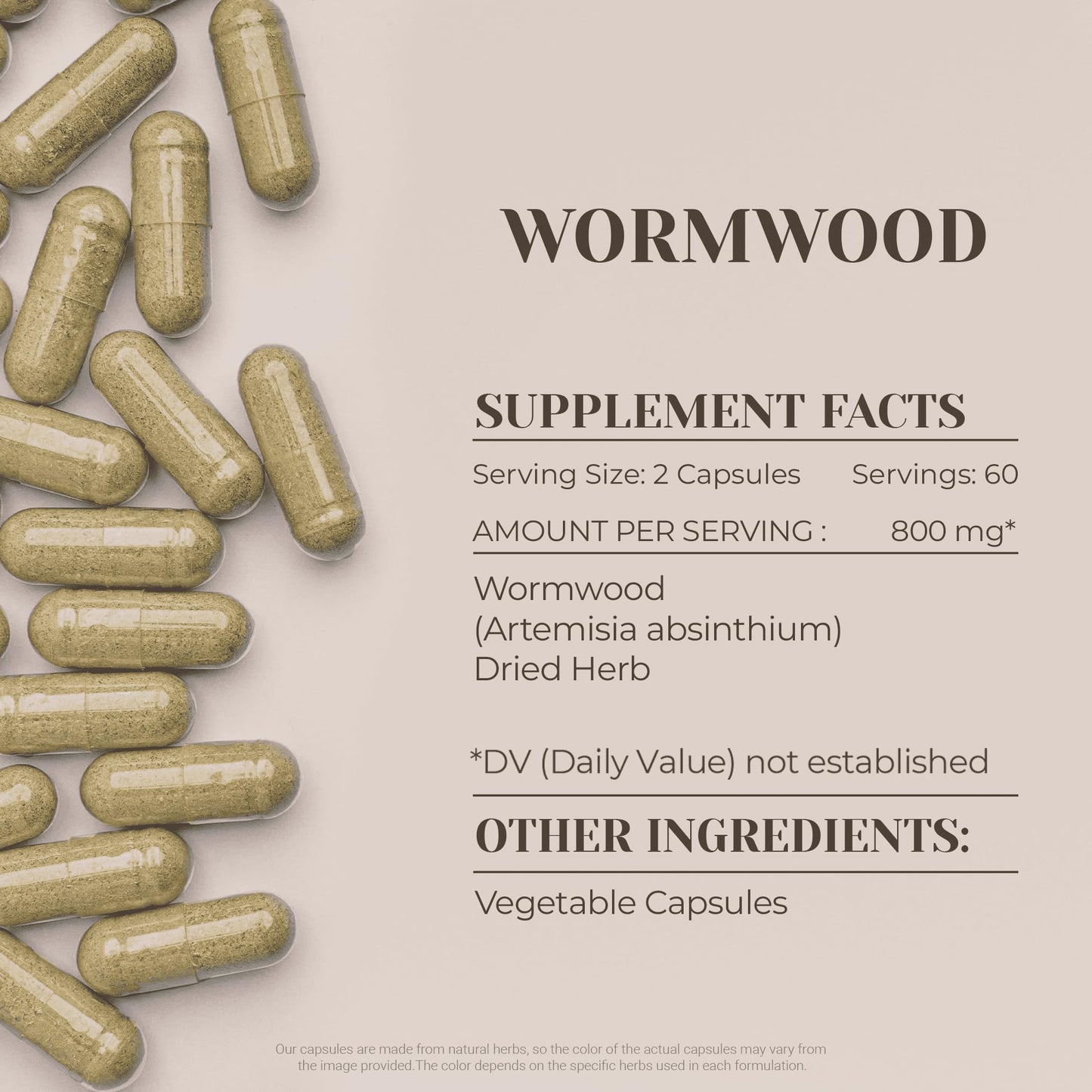 Garden Organics Wormwood 120 Capsules | High-Potency Herbal Supplement
