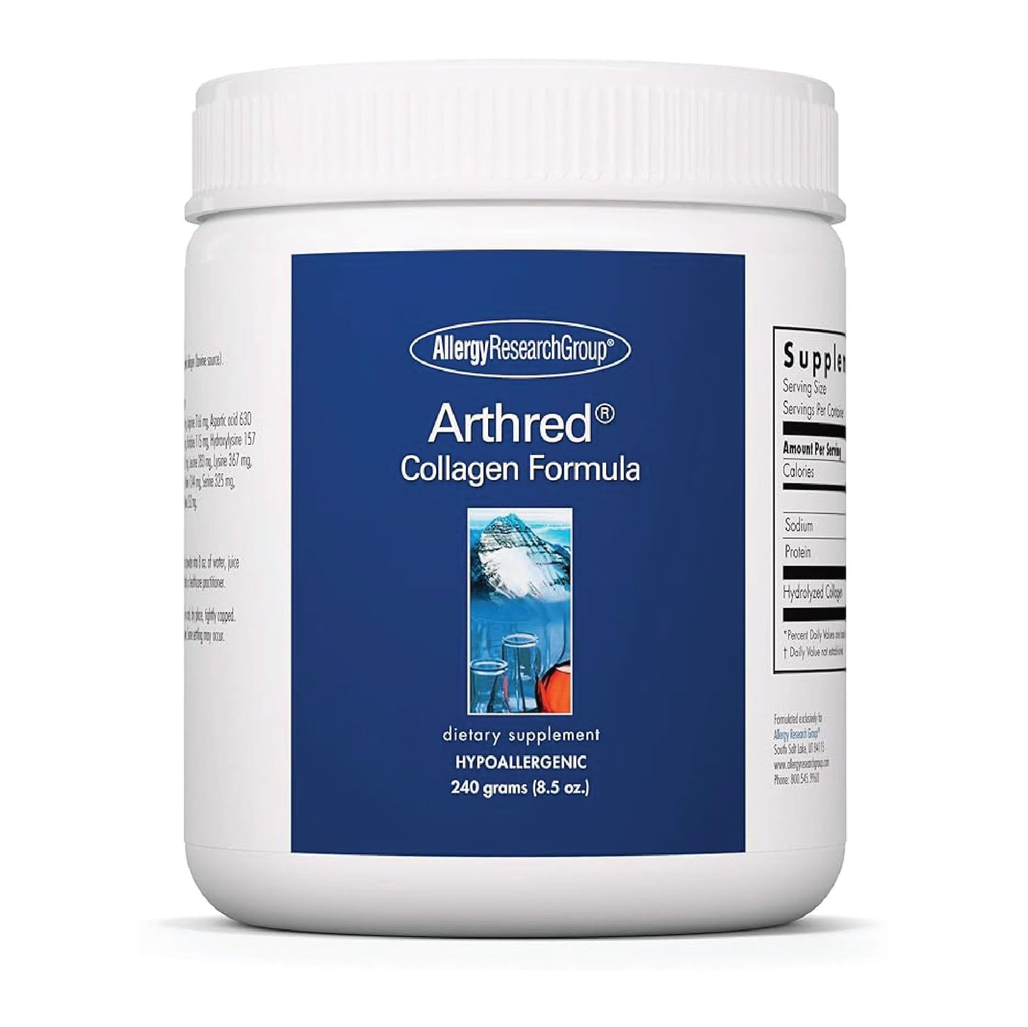 Allergy Research Group Arthred Collagen Powder – 10.5g Collagen Peptides, Bovine Sourced, 8.5 oz