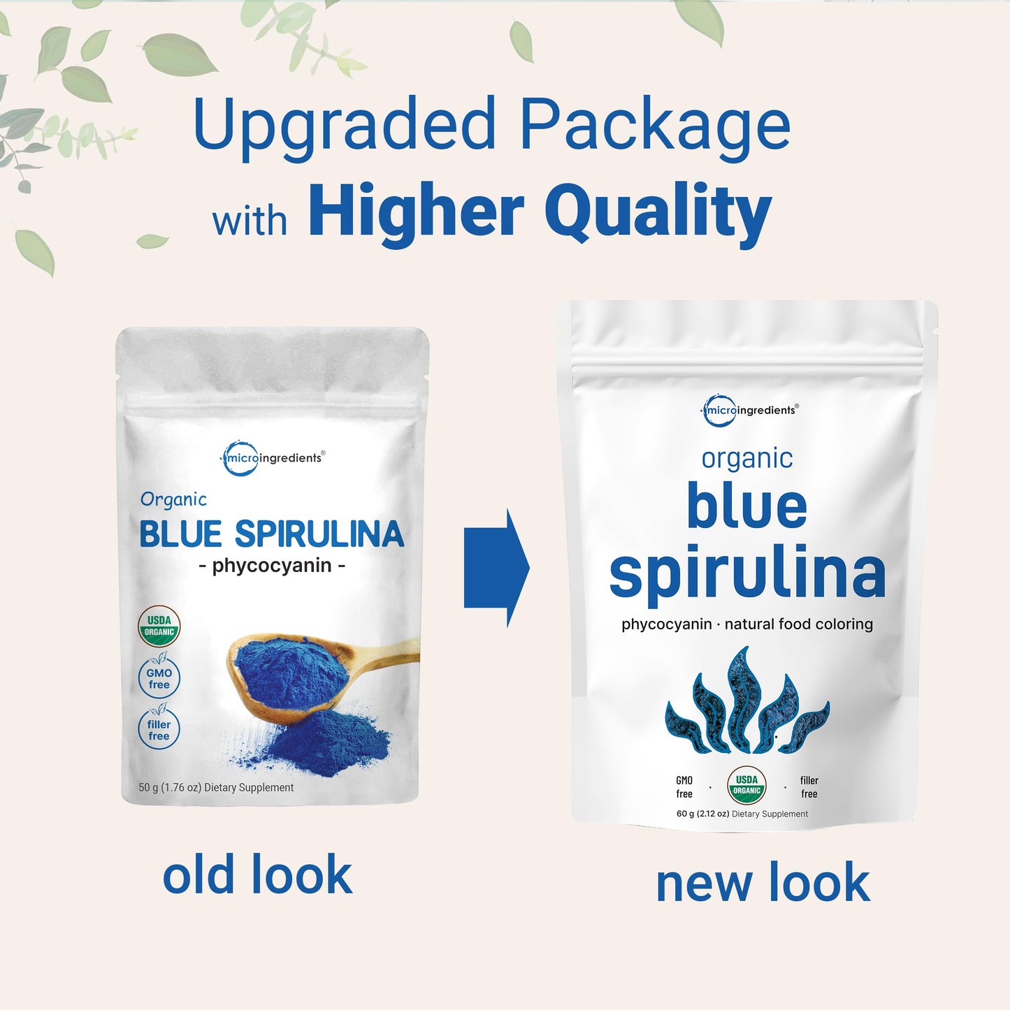 Organic Blue Spirulina Powder (Phycocyanin Extract) – 60 Servings – 100% Vegan