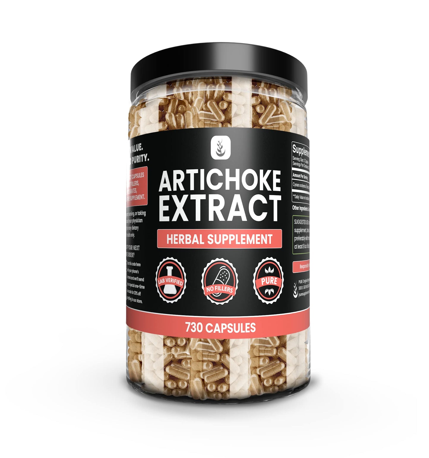 Artichoke Extract Capsules – Pure Original Ingredients, 730 Caps, No Fillers, Lab Verified