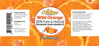 Artizen Wild Orange Essential Oil 2oz – Undiluted, 100% Pure & Natural