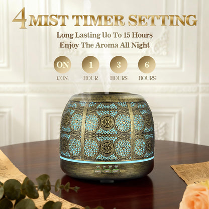 ARVIDSSON 500ml Ultrasonic Essential Oil Diffuser for Large Rooms | Metal Design