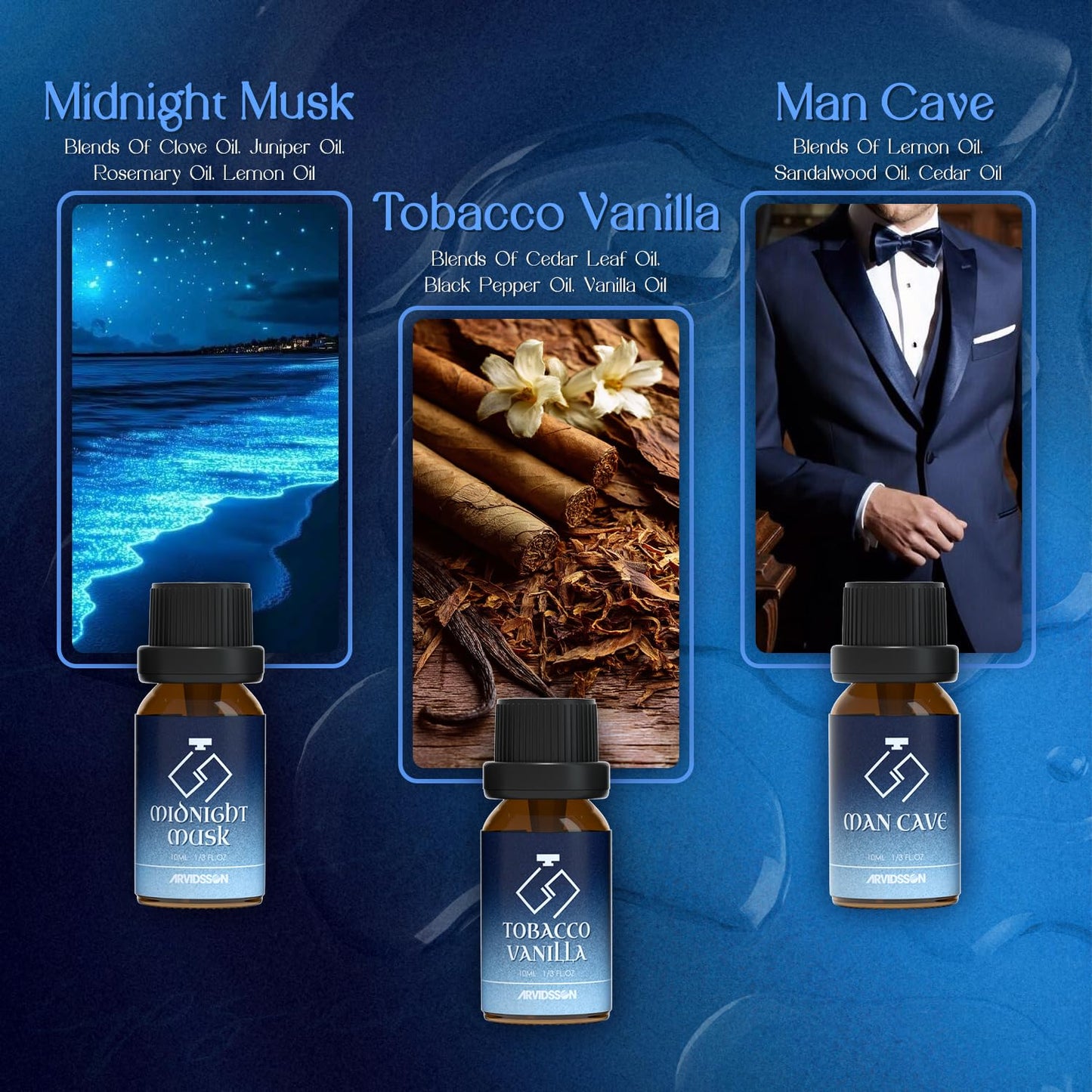 ARVIDSSON Cologne Fragrance Oils Set – Diffuser Oils for Candles & Soap