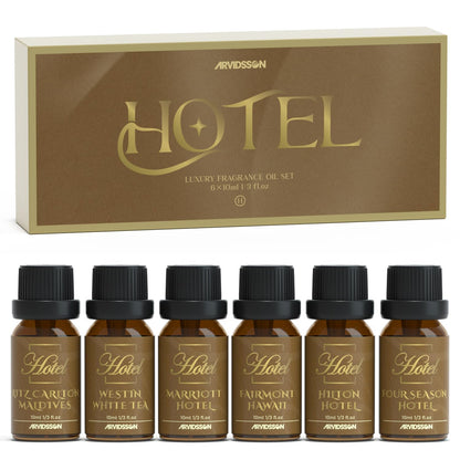 ARVIDSSON Hotel Diffuser Oils Gift Set – 7 Luxury Hotel-Inspired Fragrances