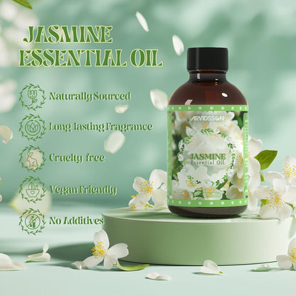 ARVIDSSON Jasmine Essential Oil 4 oz (120 ml) – Pure & Natural Aromatherapy Oil