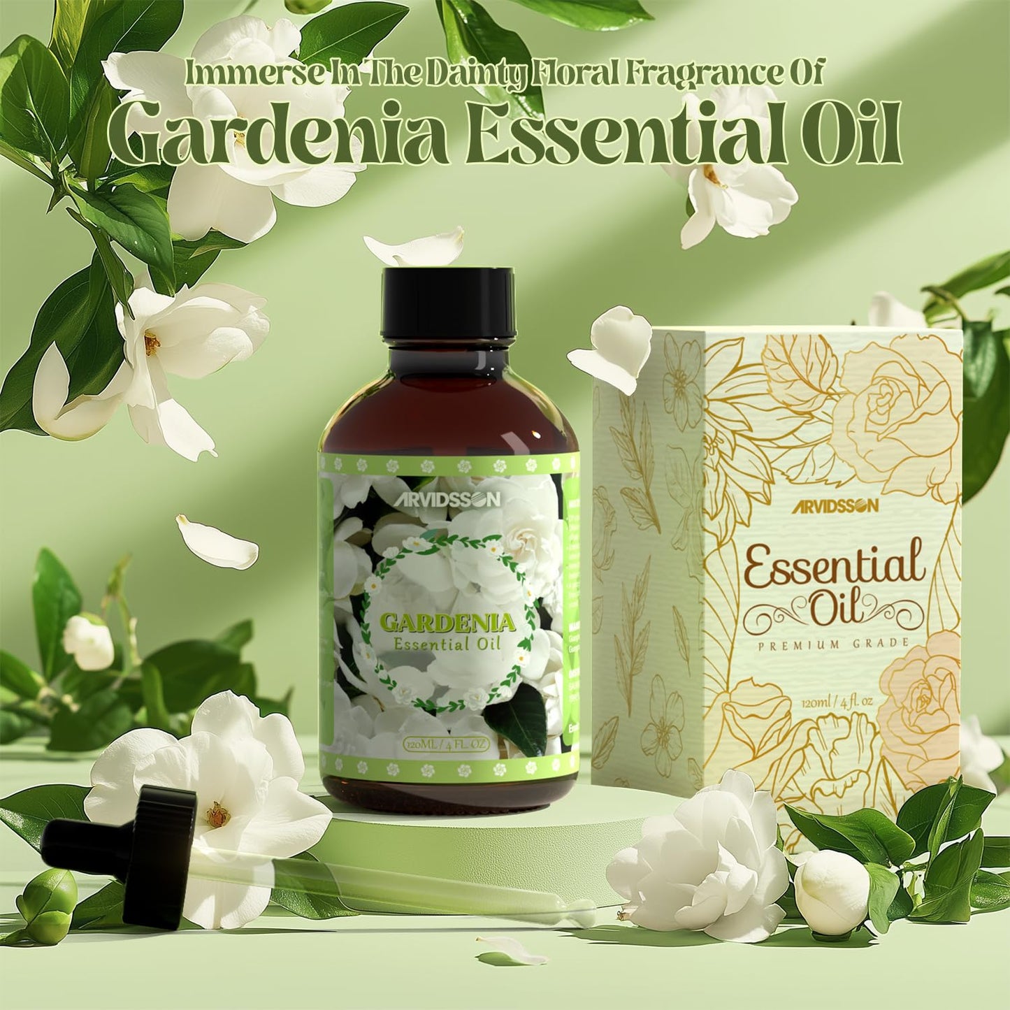 ARVIDSSON Gardenia Essential Oil 4 oz (120 ml) – Pure & Natural