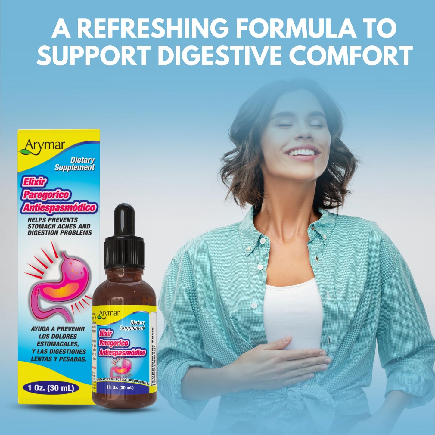 Arymar Elixir Paregorico Antiespasmodico - Digestive Support Supplement - 1 oz