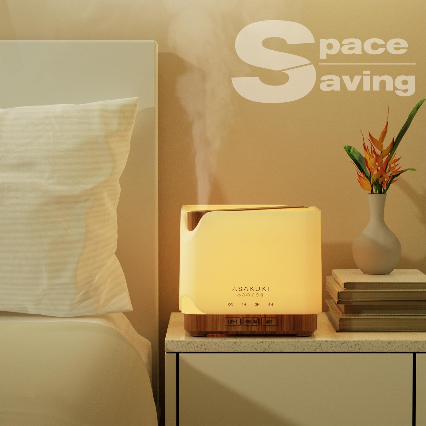 ASAKUKI 700 ml Premium Essential Oil Diffuser 5-in-1 Ultrasonic Humidifier