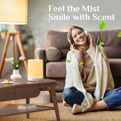 ASAKUKI Essential Oil Diffuser – 5-in-1 Quiet Humidifier (Pure White)