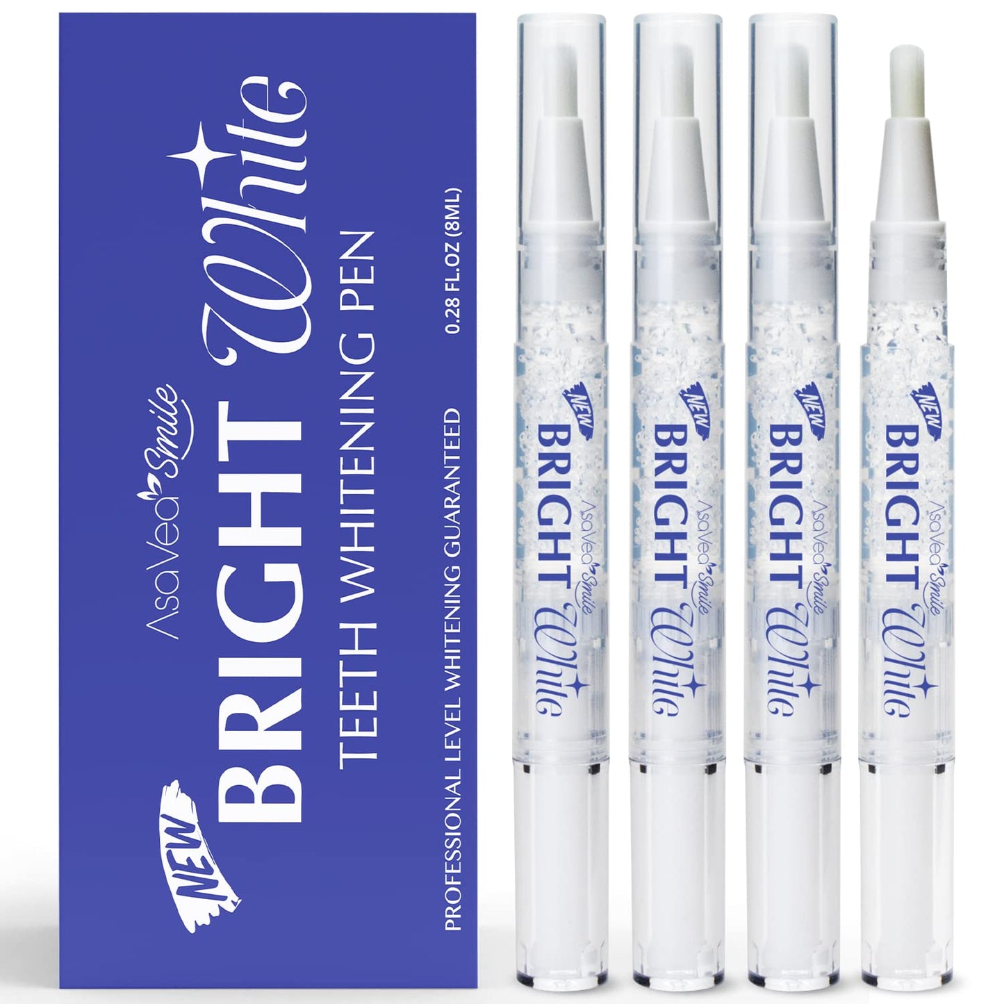 AsaVea Smile Teeth Whitening Pen - 4 Pens, 40+ Uses, No Sensitivity