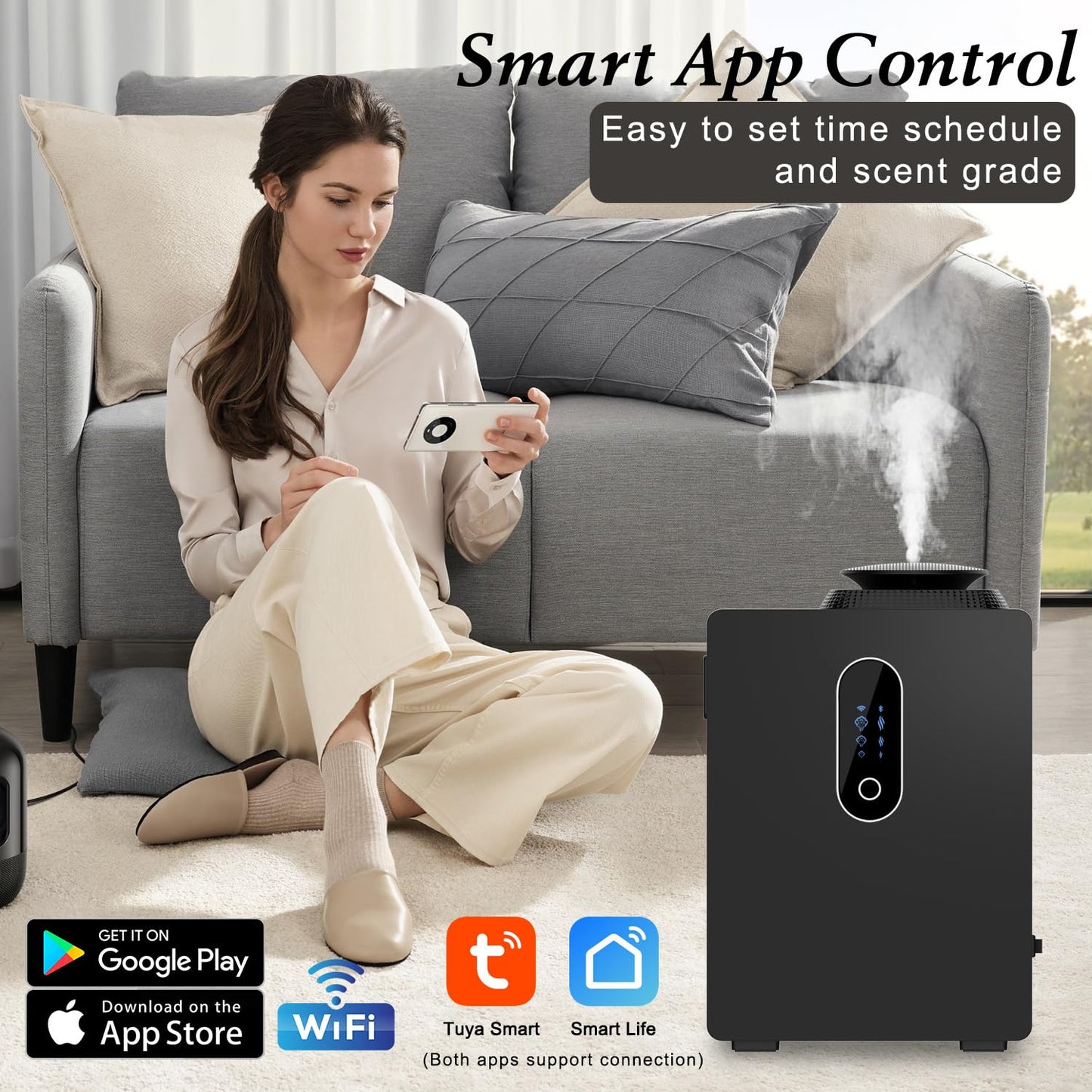 2025 Upgraded HVAC Scent Diffuser – 6000 Sq Ft, WiFi Control, 1000ml