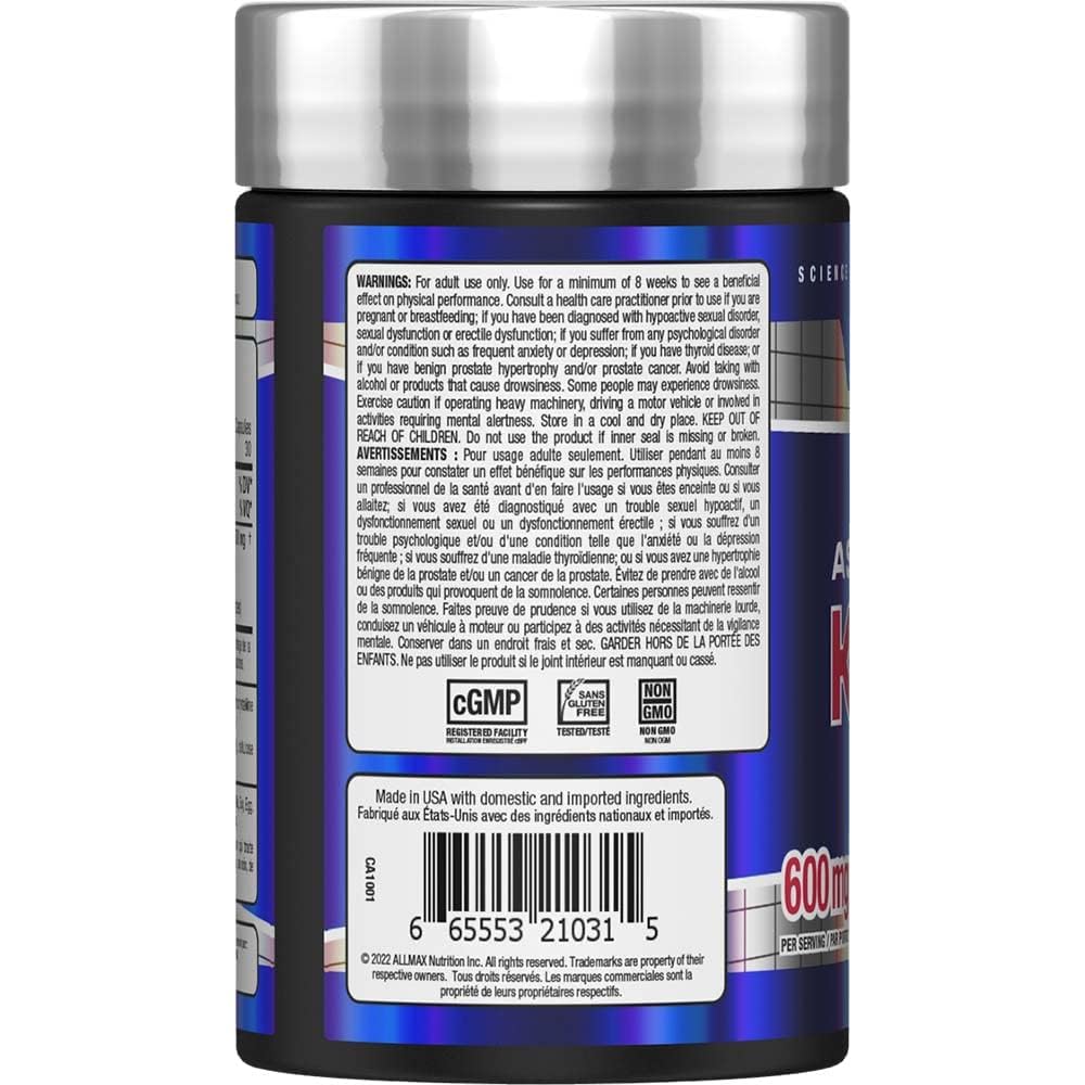 ALLMAX Essentials Ashwagandha KSM-66 (60 Veggie Caps) – Muscle Strength & Recovery
