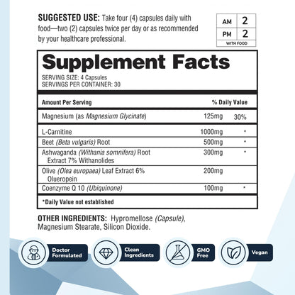 HealthyHeart Support+ 6-in-1 Heart Health Supplement – Barton Nutrition – 120 Capsules
