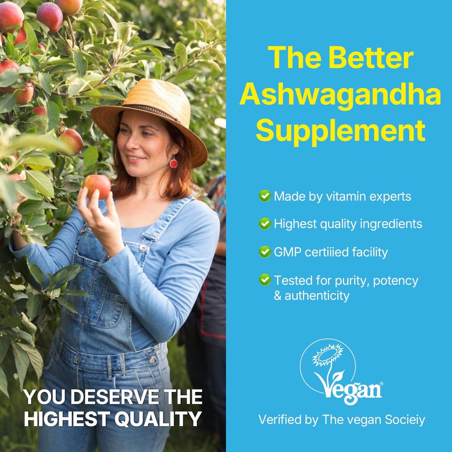 Ashwagandha Gummies 2000mg – Sugar Free, Vegan, Organic | D3, B12, Turmeric – Mixed Berry, 120 Count