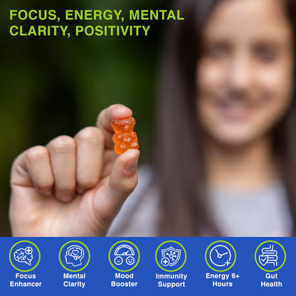 Ashwagandha & Lion’s Mane Gummies – Organic Vegan Mushroom Supplement for Immunity & Brain Health